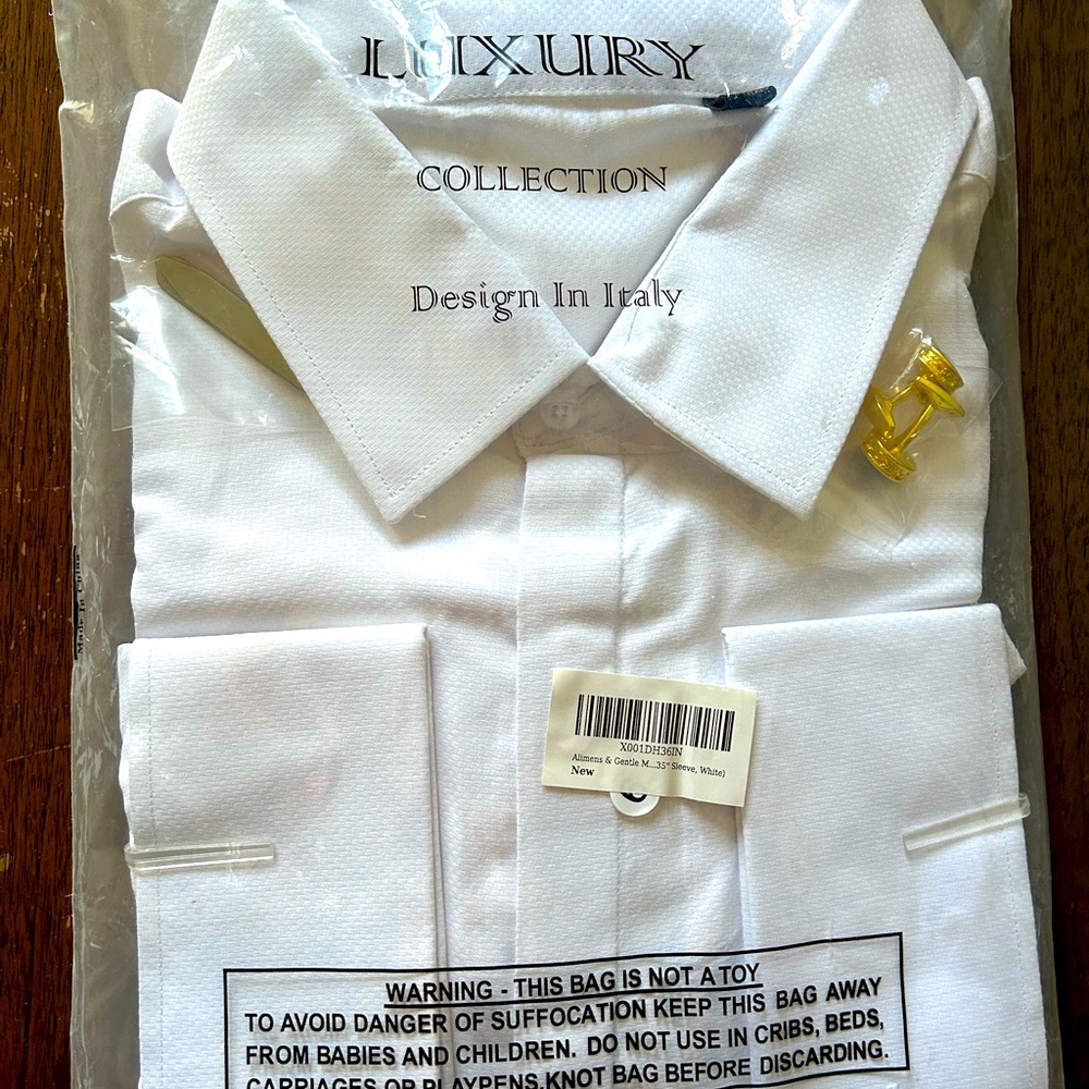 French cuff men’s white 17 1/2 34/35 Dress shirt
